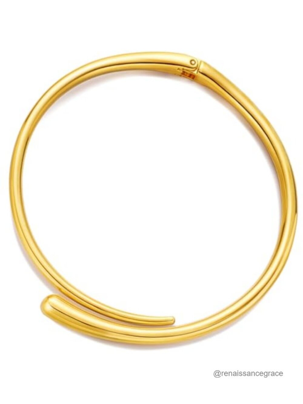 Chunky Teardrop Hoop Choker Necklace for Women 18K Gold Plated Statement Jewelry